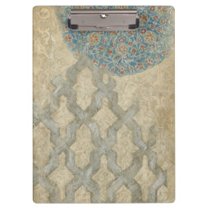 Decorative Silver Tapestry Floral Arrangement Clipboard