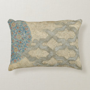 Decorative Silver Tapestry Floral Arrangement Cushion
