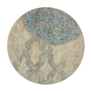 Decorative Silver Tapestry Floral Arrangement Cutting Board