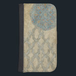 Decorative Silver Tapestry Floral Arrangement Samsung S4 Wallet Case<br><div class="desc">A decorative silver tapestry showcases a circular floral arrangement. This print would make a wonderful gift for people who love tapestries or tapestry-style art!</div>
