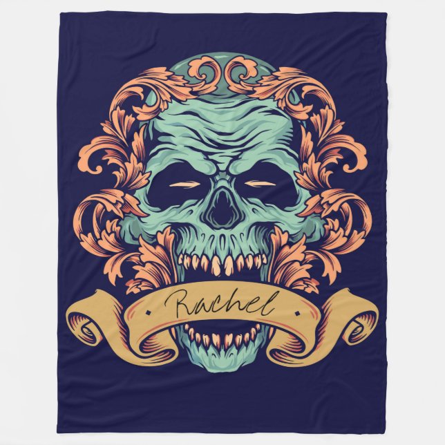 Decorative Skull Fleece Blanket (Front)