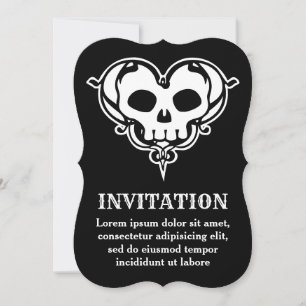 Decorative Skull Heart Invitation
