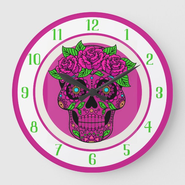 Decorative Skull Large Clock (Front)