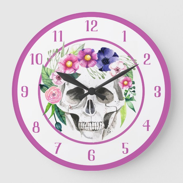 Decorative Skull Large Clock (Front)