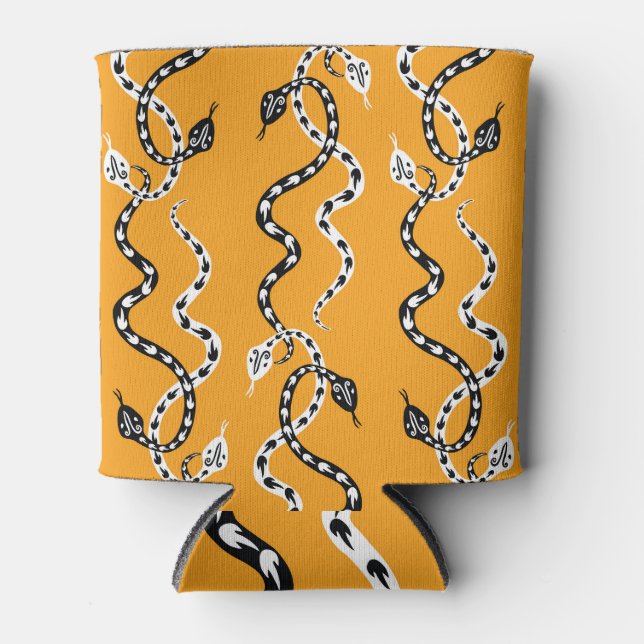 Decorative snakes: seamless background. can cooler (Front)