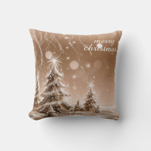 Decorative Snow Blue & White Ball Happy Holidays Cushion