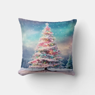 Decorative Snow Blue & White Ball Merry Christmas Cushion