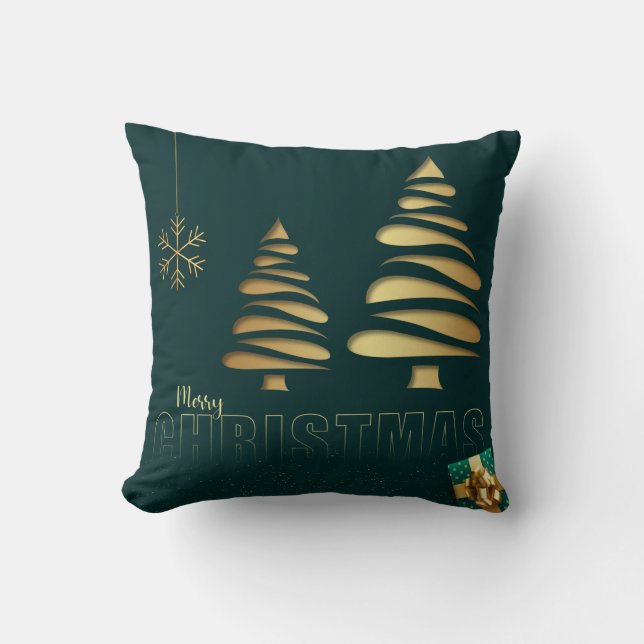 Decorative Snow Blue & White Ball Merry Christmas  Cushion (Front)