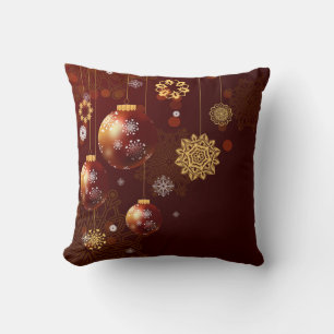 Decorative Snow Blue & White Ball Merry Christmas  Cushion