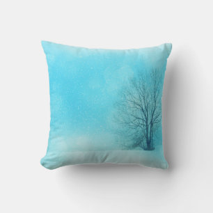 Decorative Snow Blue & White Ball Merry Christmas Cushion