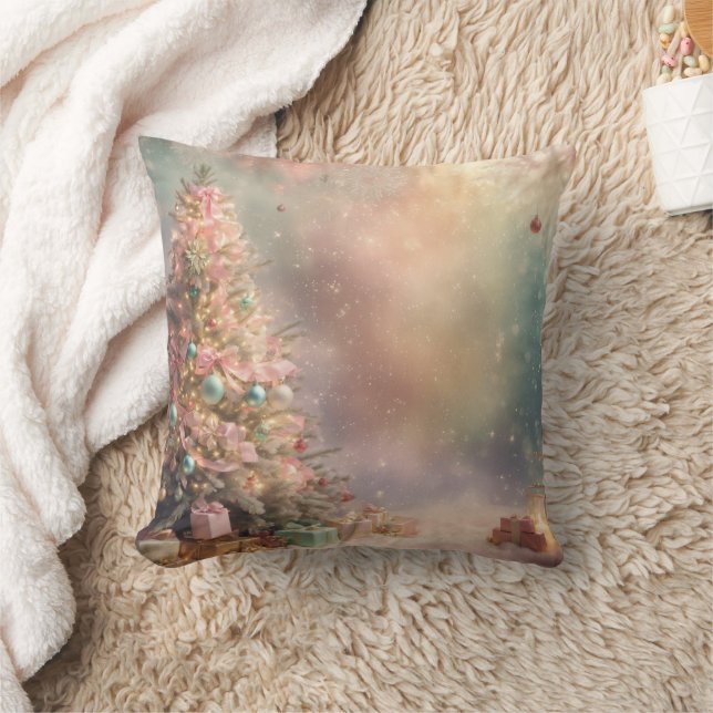 Decorative Snow Blue & White Ball Merry Christmas Cushion (Blanket)