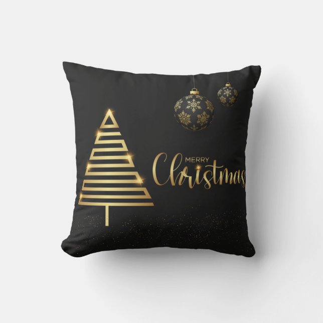 Decorative Snow Blue & White Ball Merry Christmas Cushion (Front)