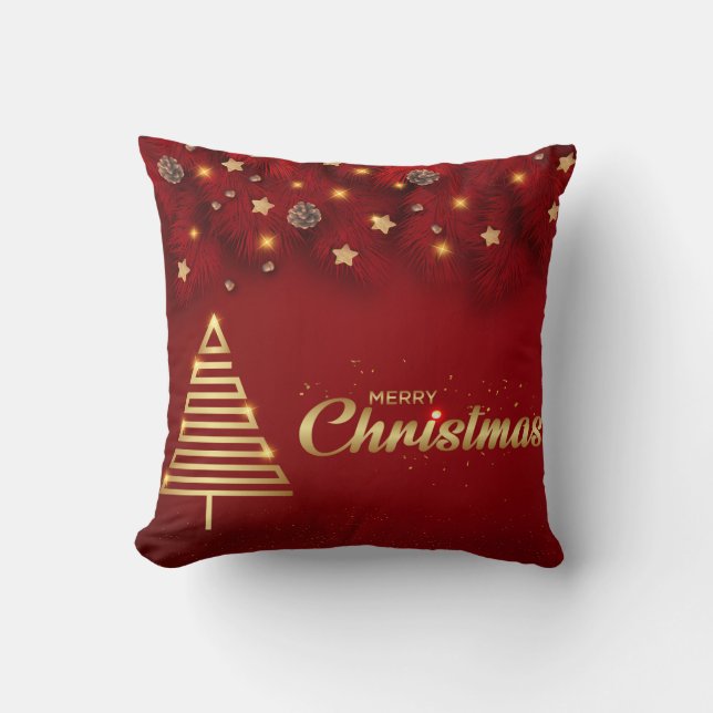 Decorative Snow Blue & White Ball Merry Christmas  Cushion (Front)