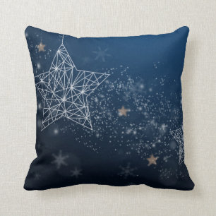 Decorative Snow Blue & White Ball Merry Christmas Cushion