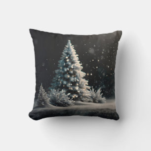 Decorative Snow Blue & White Ball Merry Christmas Cushion