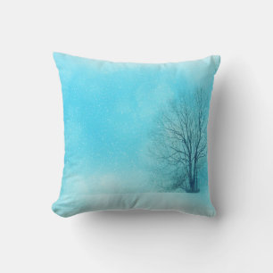 Decorative Snow Blue & White Ball Merry Christmas Cushion