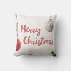 Decorative Snow Blue & White Ball Merry Christmas Cushion