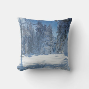 Decorative Snow Blue & White Ball Merry Christmas Cushion