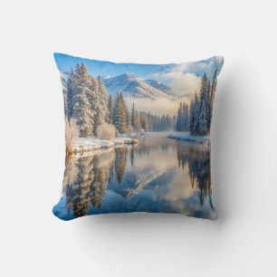 Decorative Snow Blue & White Ball Merry Christmas Cushion