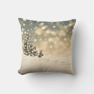 Decorative Snow Blue & White Ball Merry Christmas  Cushion