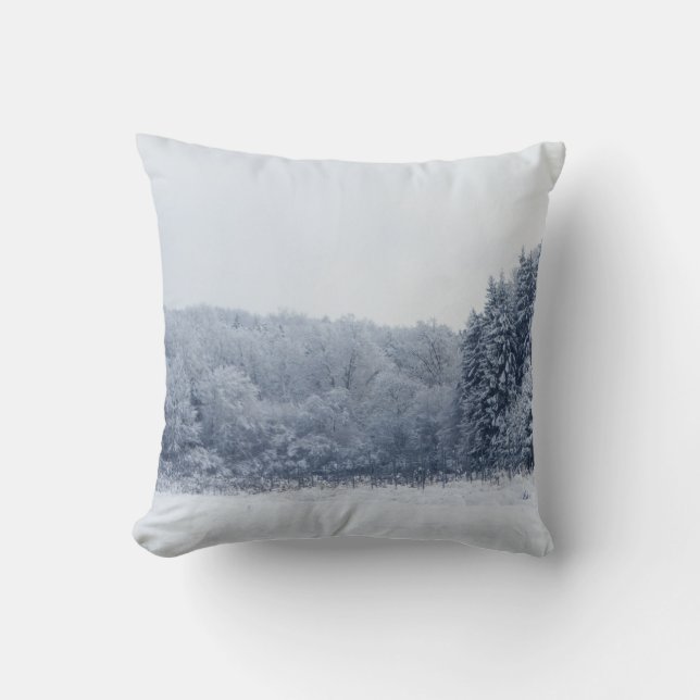 Decorative Snow Blue & White Ball Merry Christmas  Cushion (Front)