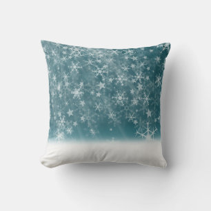 Decorative Snow Blue & White Ball Merry Christmas  Cushion
