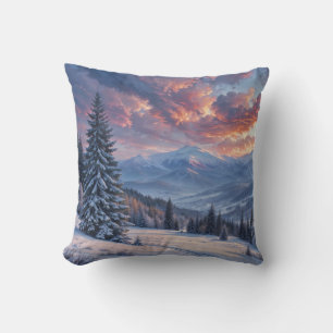 Decorative Snow Blue & White Snow Merry Christmas Cushion