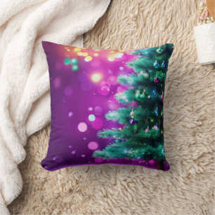 Decorative Snow Blue & White Snow Merry Christmas Cushion