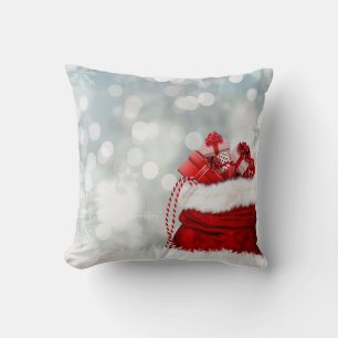 Decorative Snow Red Merry Christmas Gift Cushion