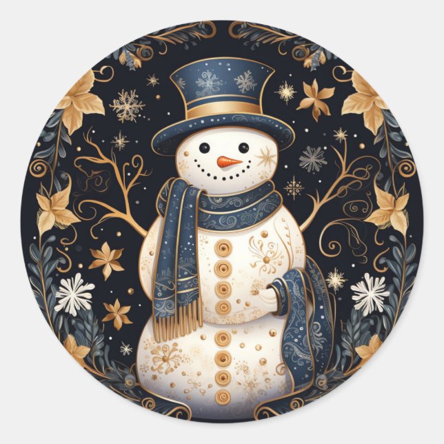 Decorative Snowman Sticker (Front)