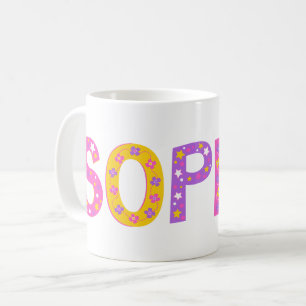 Decorative Sophie flowers star pink purple graphic Coffee Mug