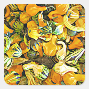 Decorative Squash and Gourds Halloween Stickers
