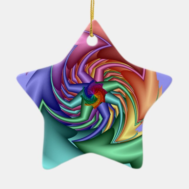 Decorative Star ornament with a Swirling design (Front)