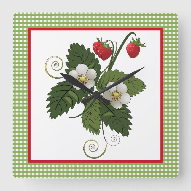 Decorative Strawberry Kitchen Wall Clock (Front)