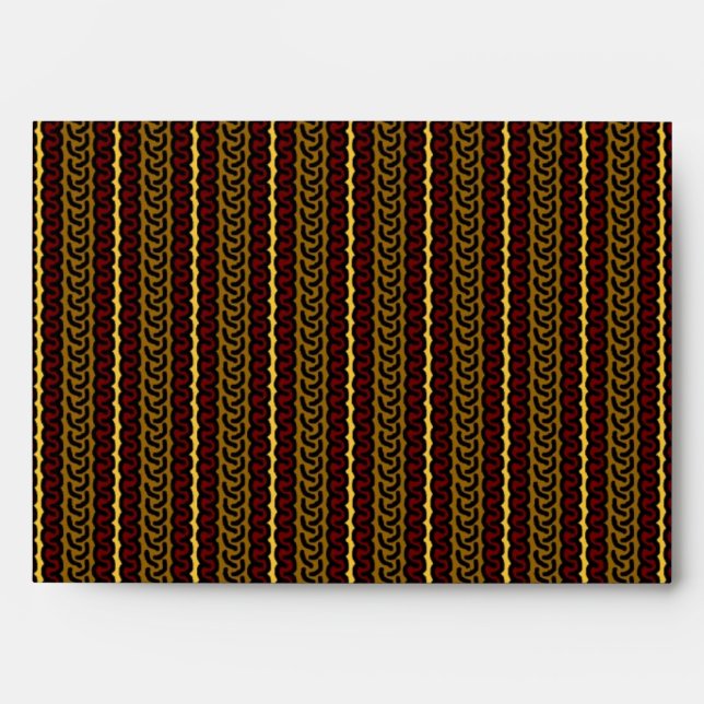 Decorative stripe envelope - brown/red - any style (Front)