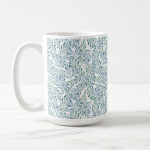 Decorative Striped Leaf Pattern Coffee Mug