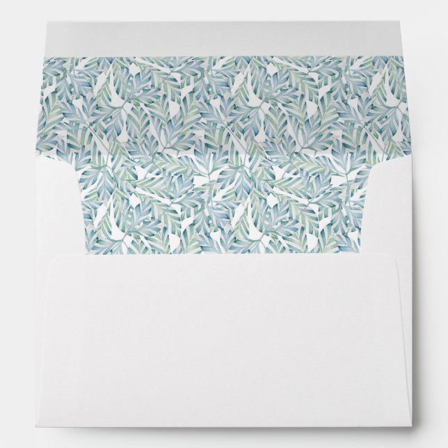 Decorative Striped Leaf Pattern Envelope (Back (Bottom))