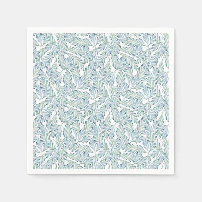 Decorative Striped Leaf Pattern Napkin (Front)