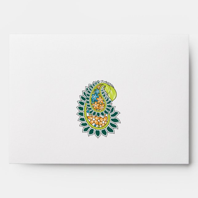 Decorative Style, Dark Blue Green, Wattle Envelope (Front)