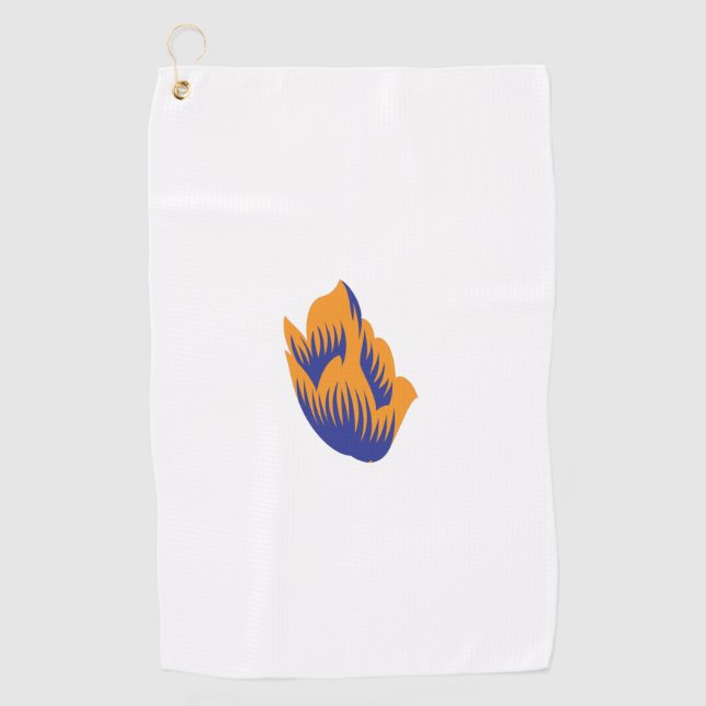 Decorative Style, Dark Blue Green, Wattle Golf Towel (Front)