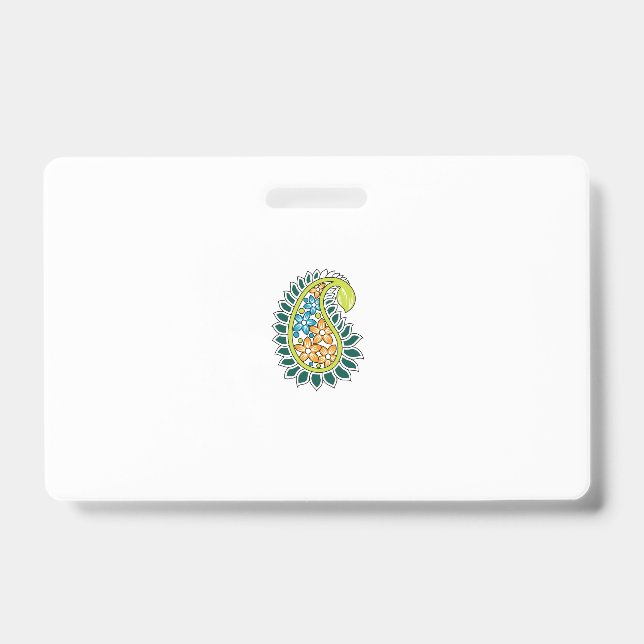 Decorative Style, Dark Blue Green, Wattle ID Badge (Front)