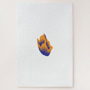 Decorative Style, Dark Blue Green, Wattle Jigsaw Puzzle