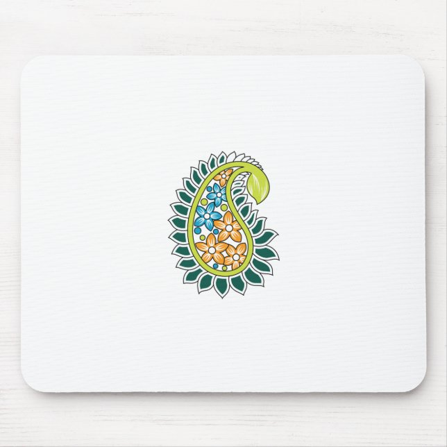 Decorative Style, Dark Blue Green, Wattle Mouse Mat (Front)