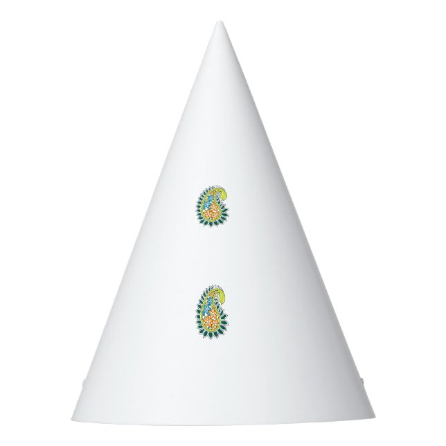 Decorative Style, Dark Blue Green, Wattle Party Hat (Front)