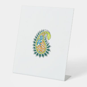 Decorative Style, Dark Blue Green, Wattle Pedestal Sign