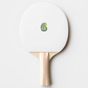 Decorative Style, Dark Blue Green, Wattle Ping Pong Paddle