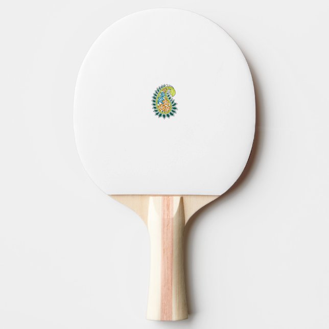 Decorative Style, Dark Blue Green, Wattle Ping Pong Paddle (Front)