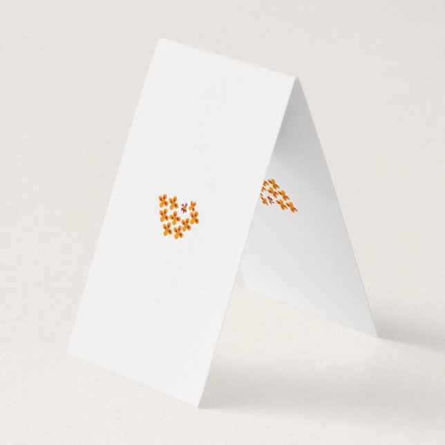 Decorative Style, Dull Orange, Cornell Red Business Card (Back)