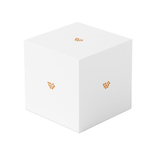 Decorative Style, Dull Orange, Cornell Red Cube (Front Angled)