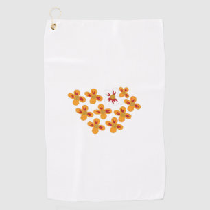 Decorative Style, Dull Orange, Cornell Red Golf Towel